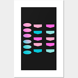 Back to School Teal and Fuchsia Gradient Planner Labels Posters and Art